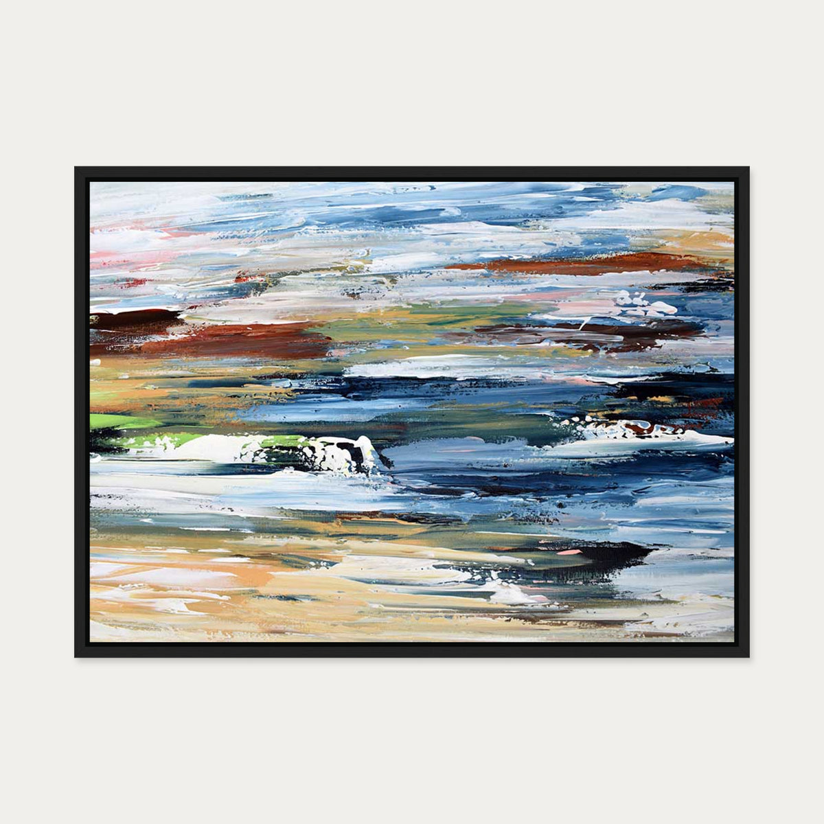 Abstract 334 Canvas Art — 50 x 70 cm — Black Frame