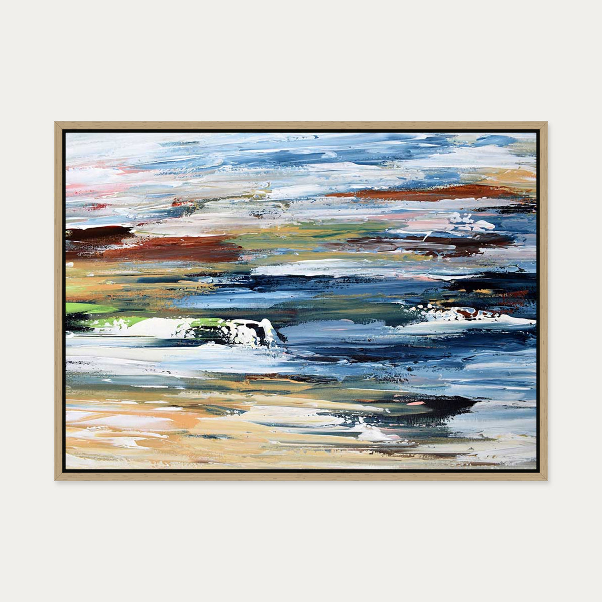 Abstract 334 Canvas Art — 50 x 70 cm — Oak Frame