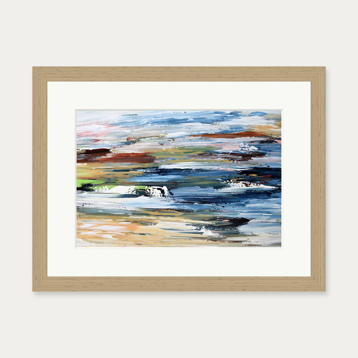 Abstract 334 Art Print — 30 x 40 cm — Oak Frame