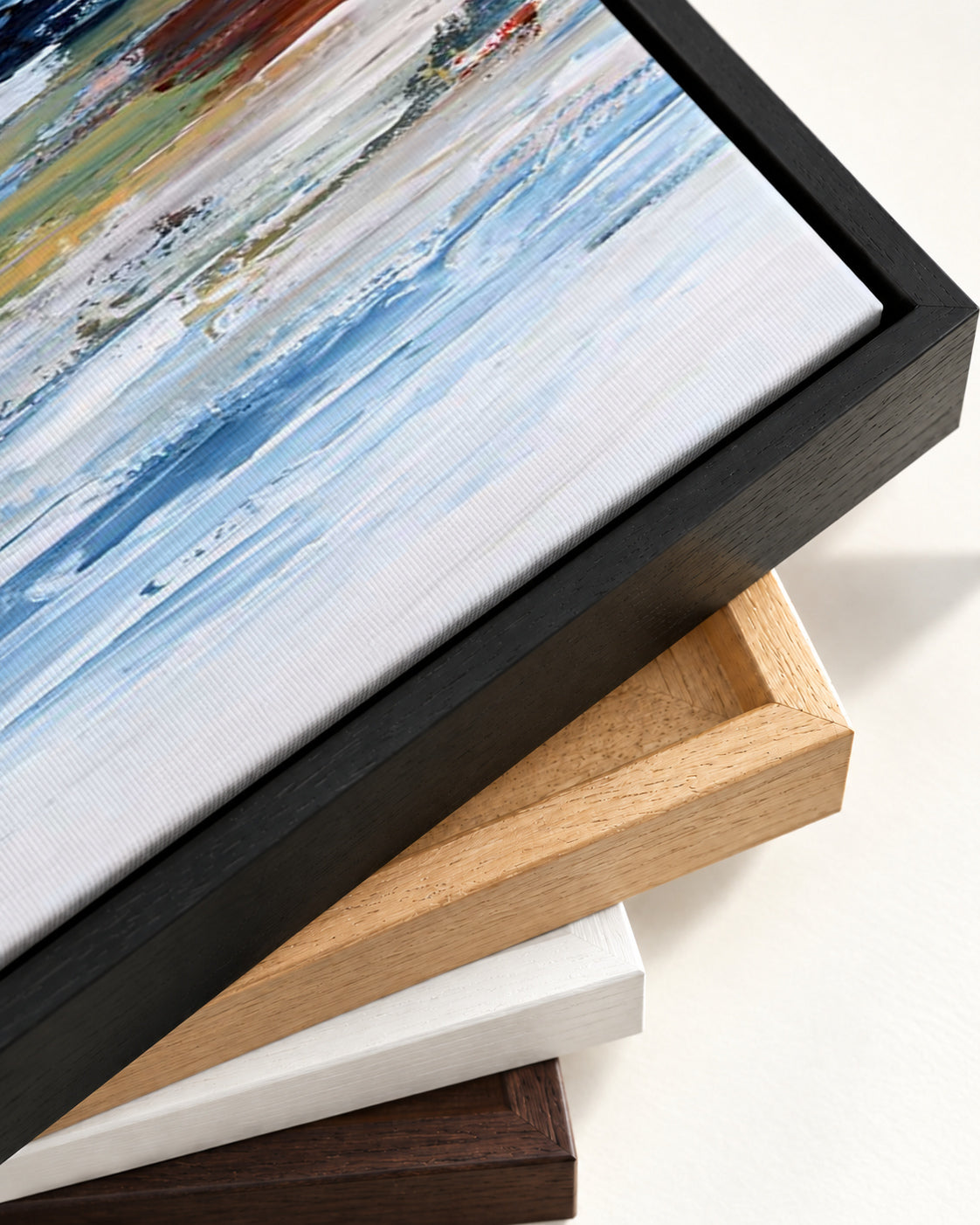 Abstract 336 Canvas Art — framed canvas corner and wrapped canvas detail
