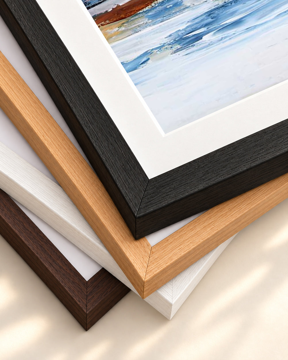 Abstract 336 Art Print — framed print corner with 5 cm mount and bevel