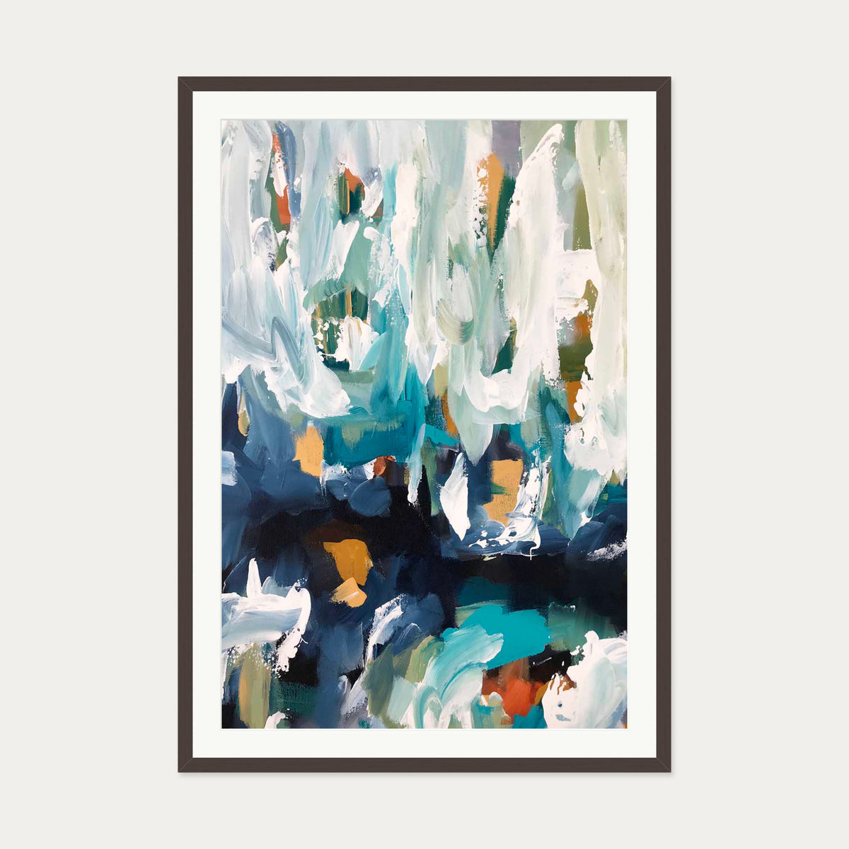 Abstract 339 Art Print — 70 x 100 cm — Brown Frame