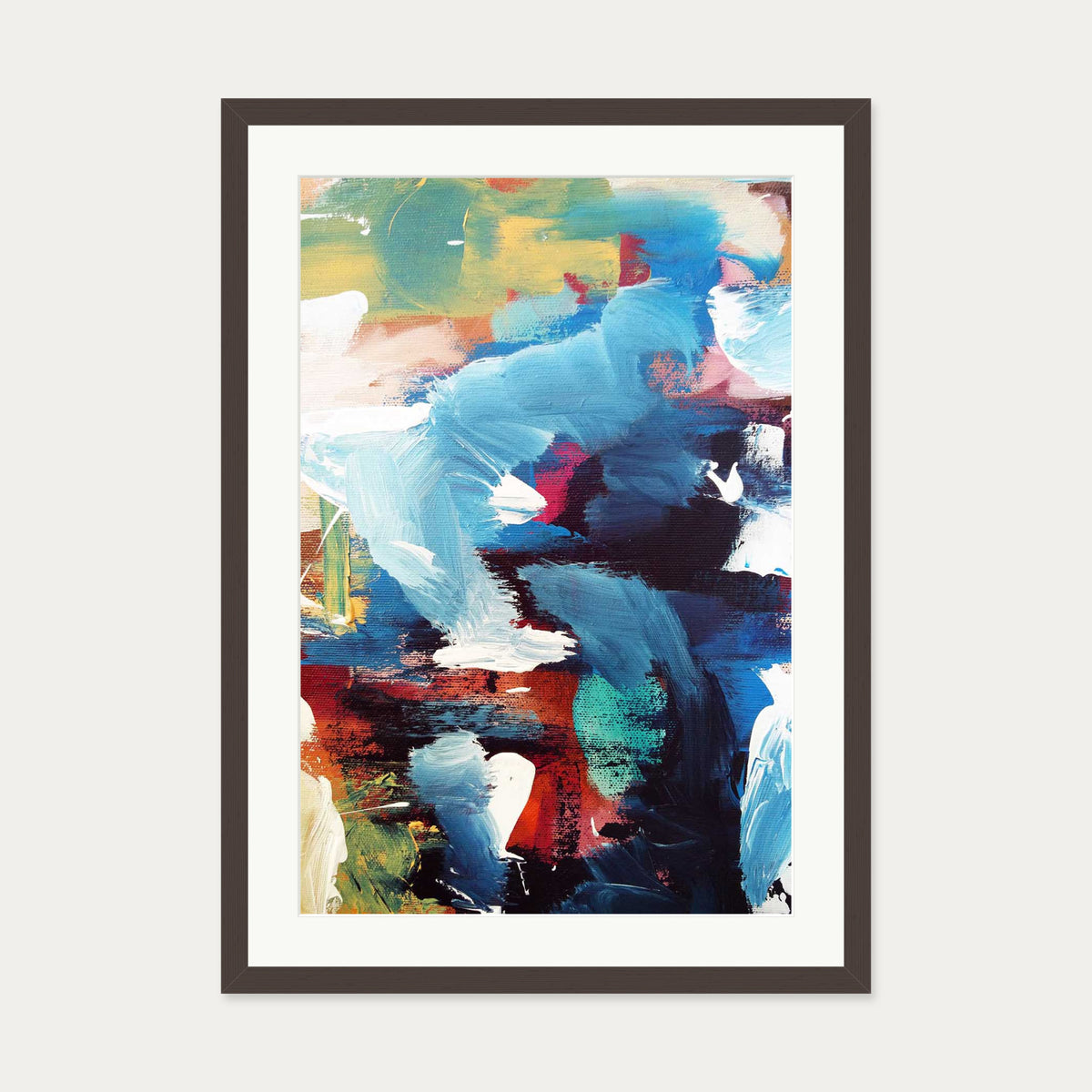 Abstract 34 Art Print — 50 x 70 cm — Brown Frame
