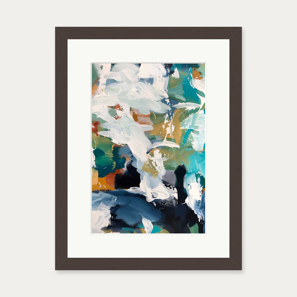 Abstract 341 Art Print — 30 x 40 cm — Brown Frame