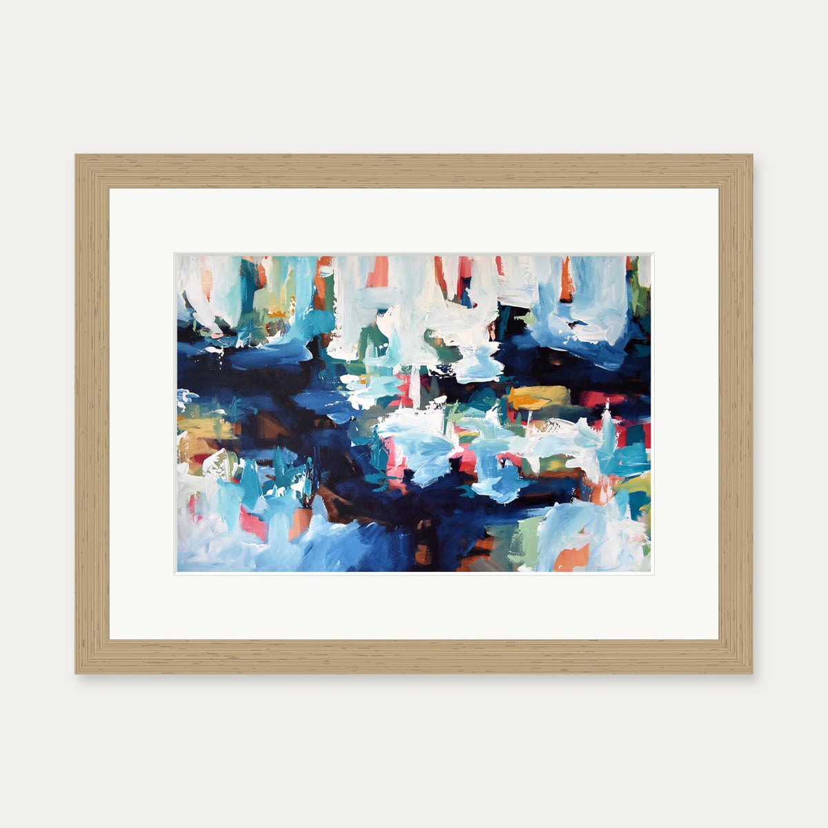 Abstract 345 Art Print — 30 x 40 cm — Oak Frame