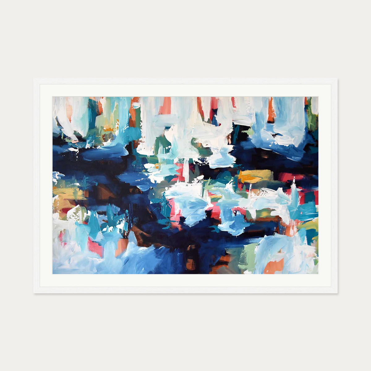 Abstract 345 Art Print — 70 x 100 cm — White Frame