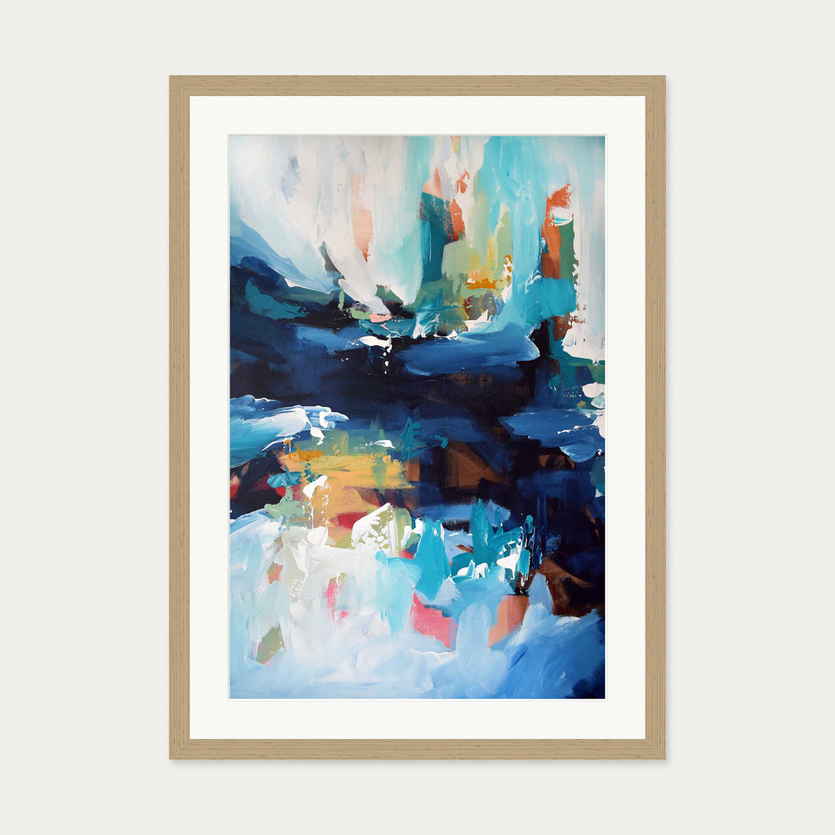 Abstract 346 Art Print — 50 x 70 cm — Oak Frame