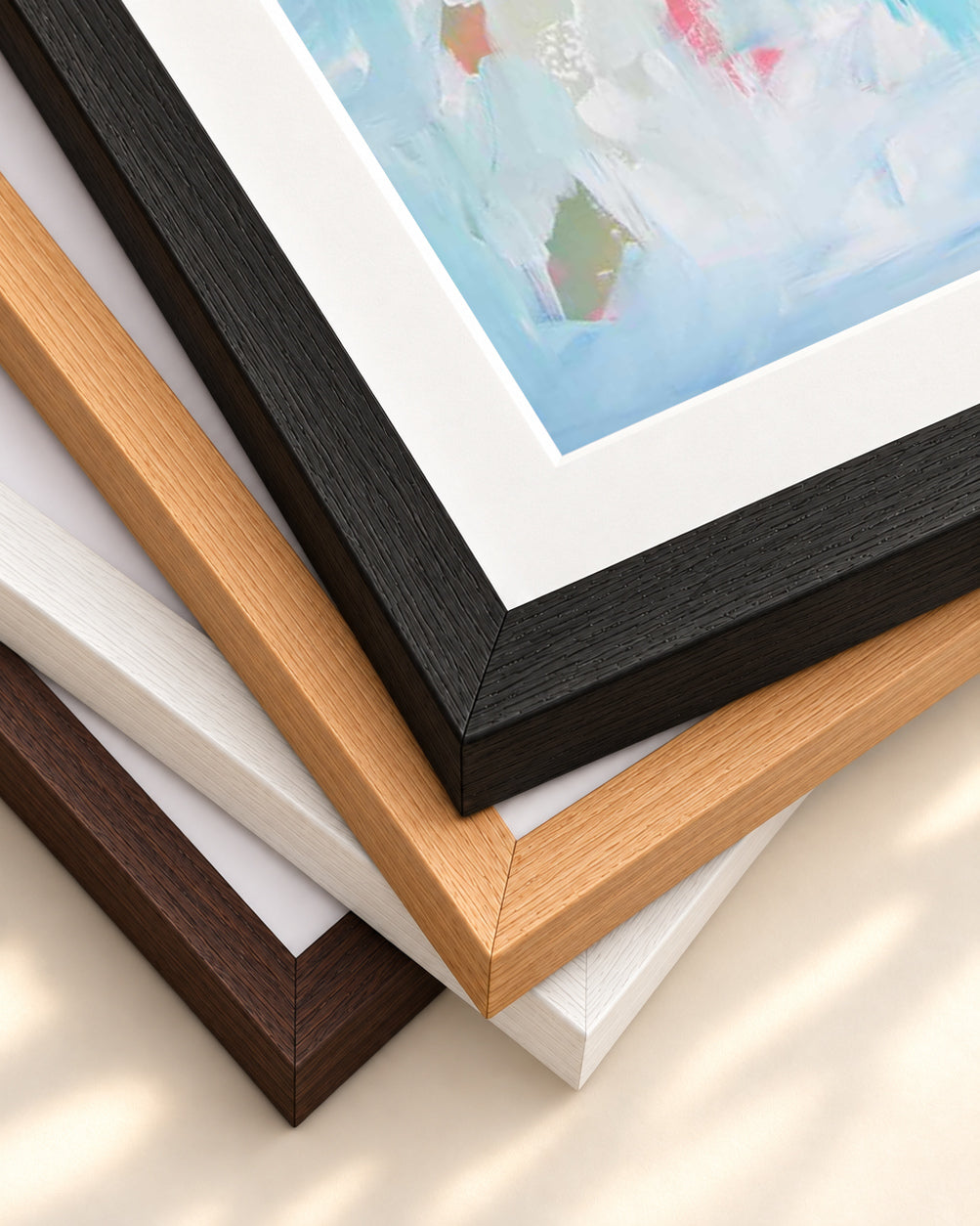 Abstract 346 Art Print — framed print corner with 5 cm mount and bevel