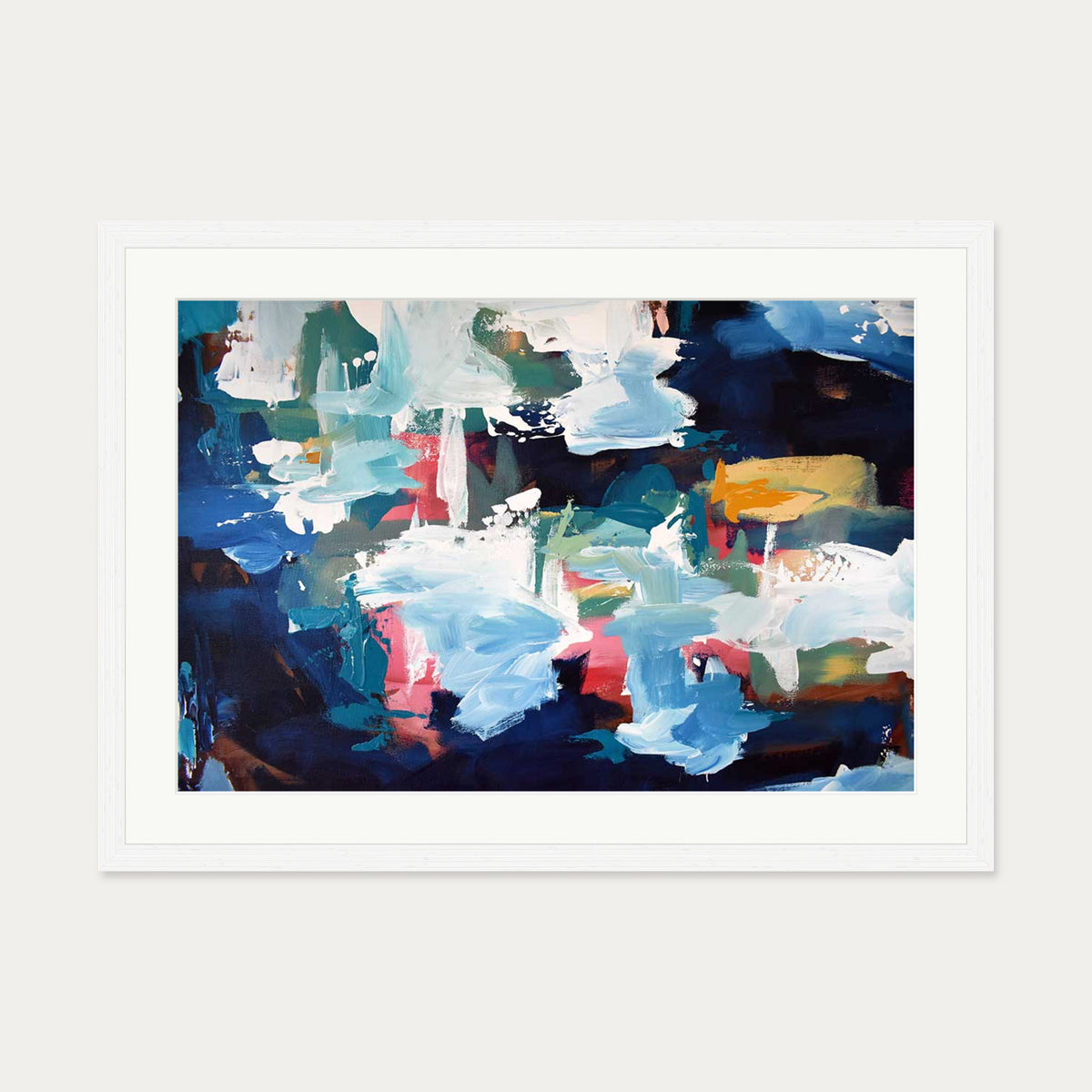 Abstract 348 Art Print — 50 x 70 cm — White Frame