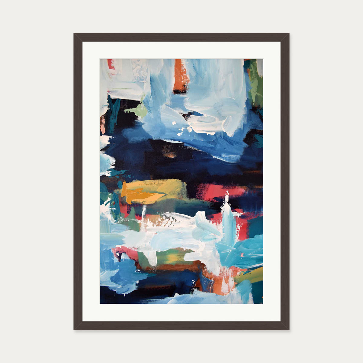 Abstract 351 Art Print — 50 x 70 cm — Brown Frame