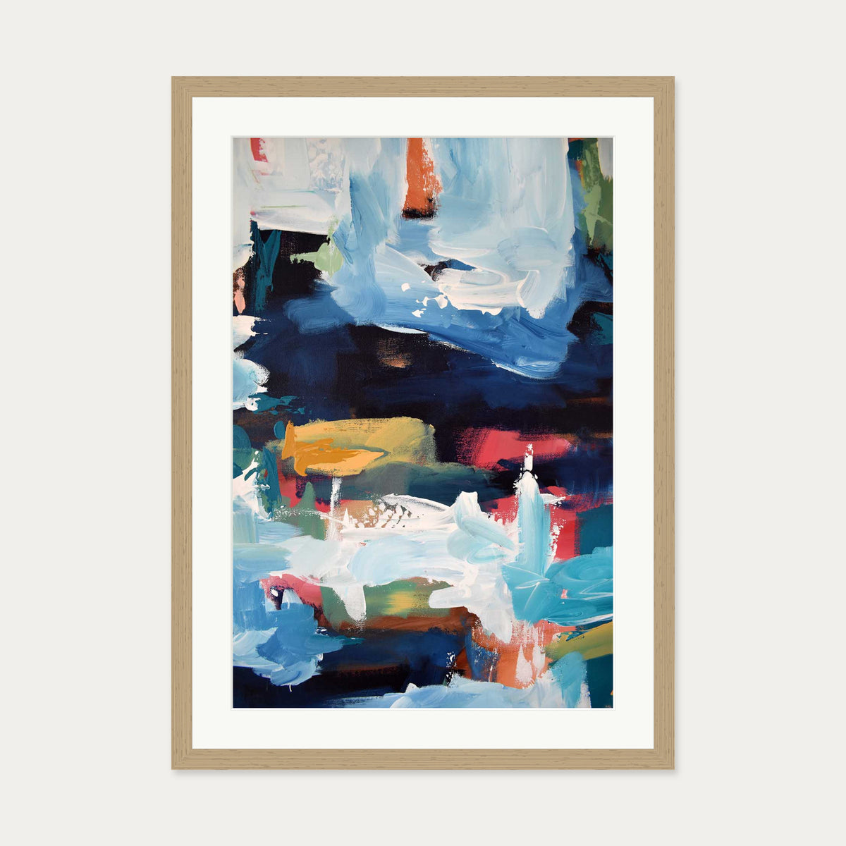 Abstract 351 Art Print — 50 x 70 cm — Oak Frame
