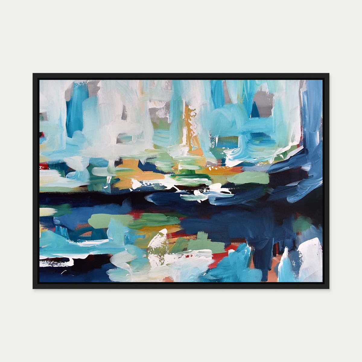 Abstract 357 Canvas Art — 50 x 70 cm — Black Frame