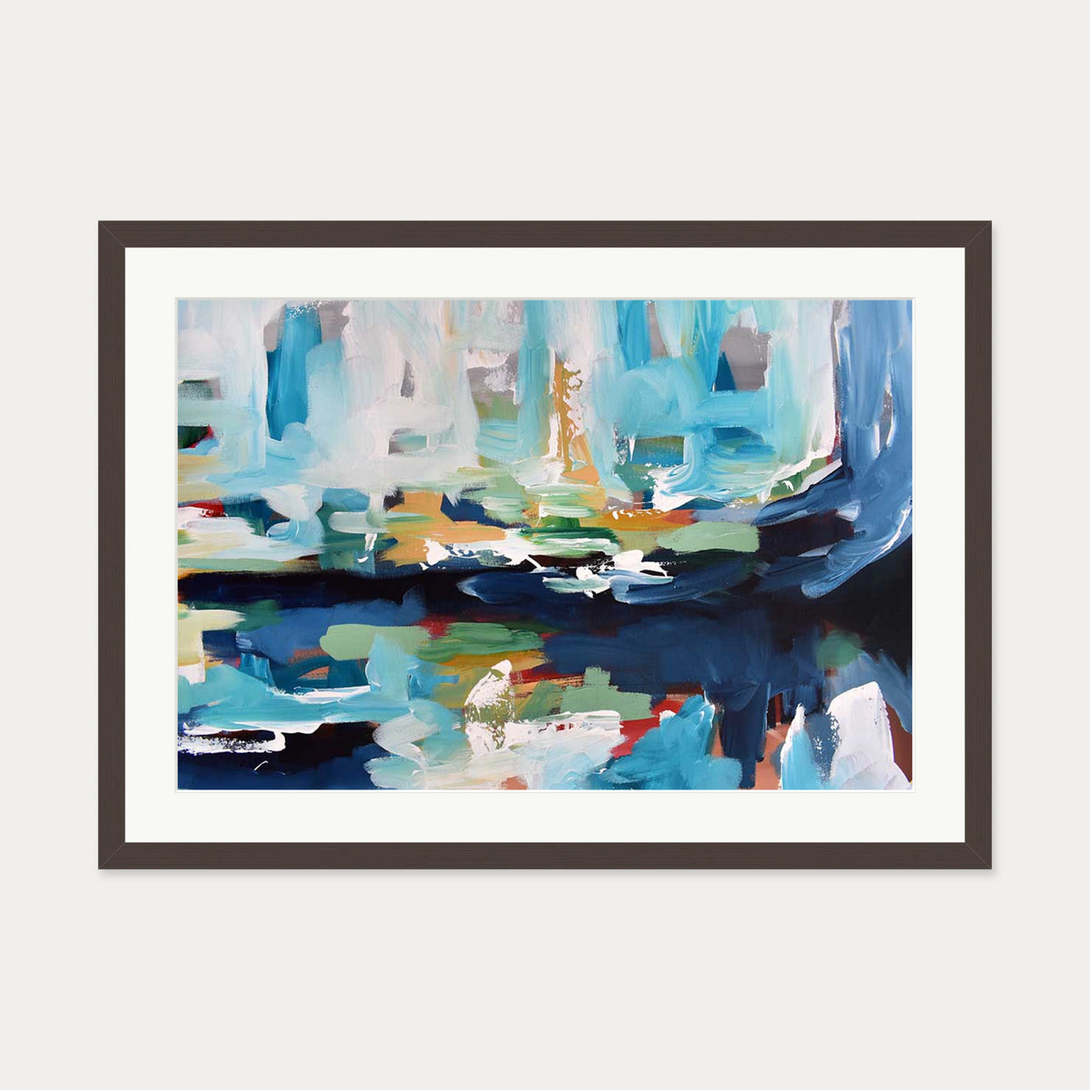 Abstract 357 Art Print — 50 x 70 cm — Brown Frame