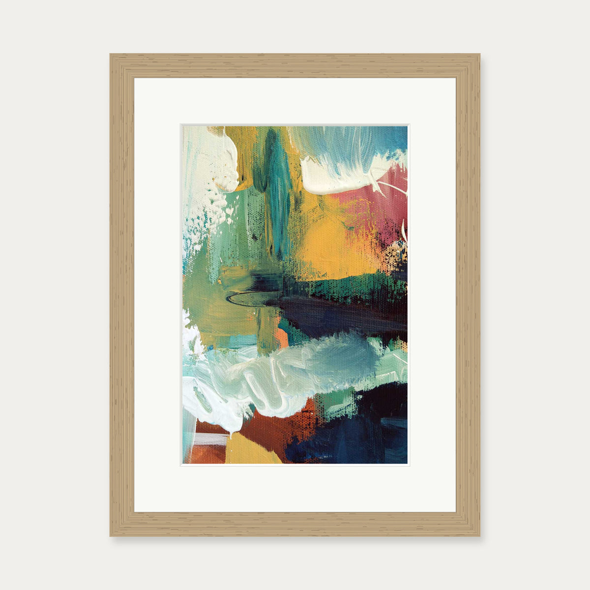 Abstract 37 Art Print — 30 x 40 cm — Oak Frame