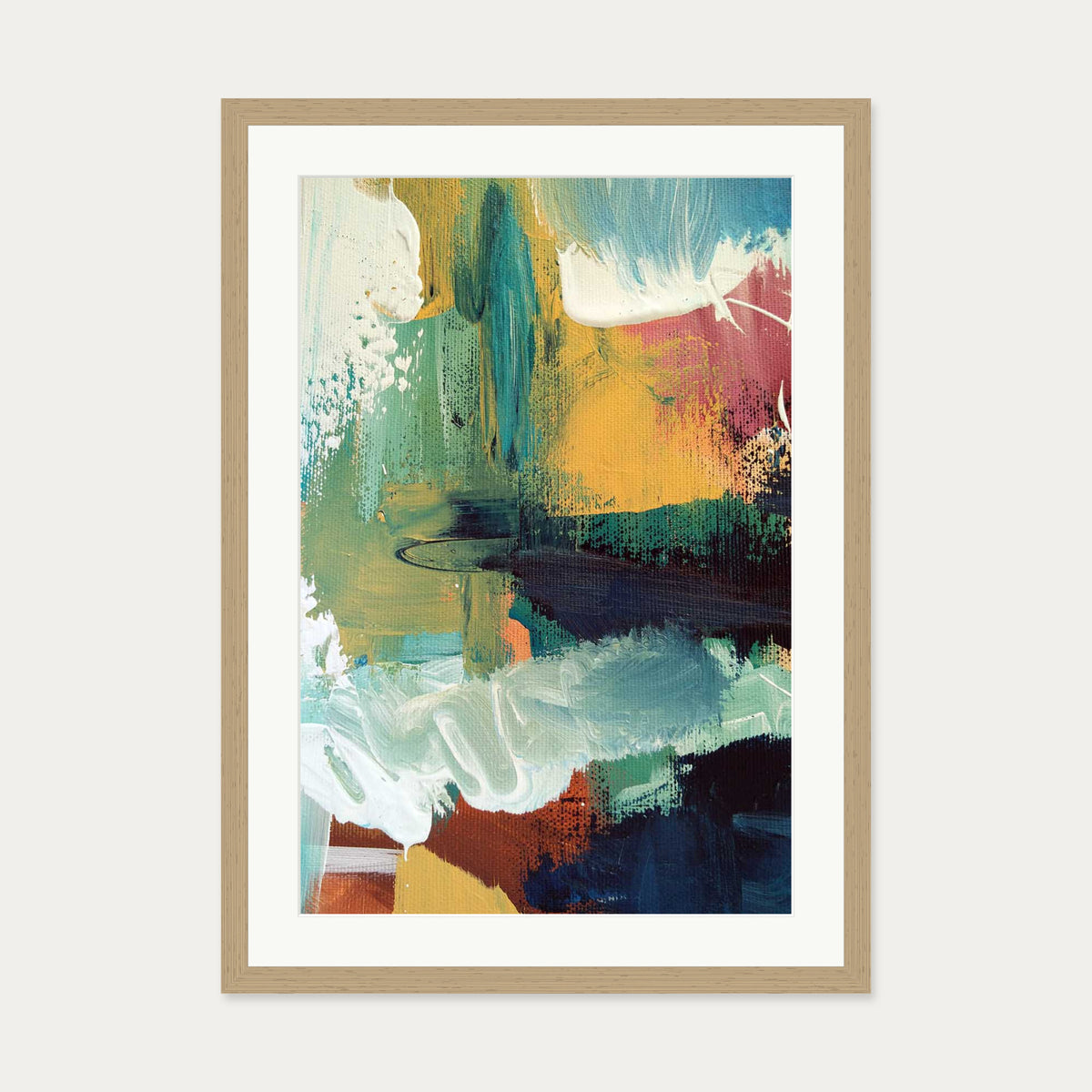 Abstract 37 Art Print — 50 x 70 cm — Oak Frame