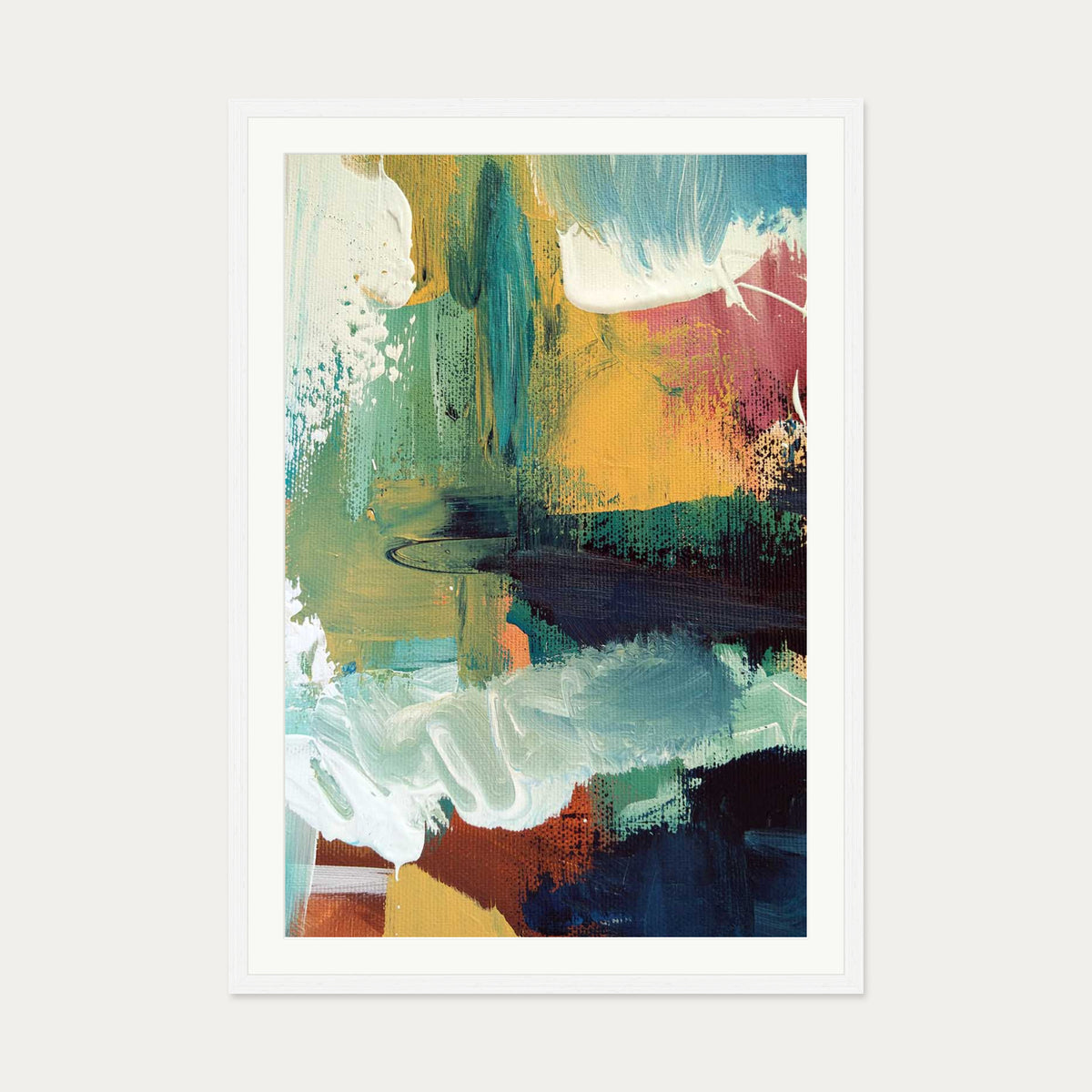 Abstract 37 Art Print — 70 x 100 cm — White Frame