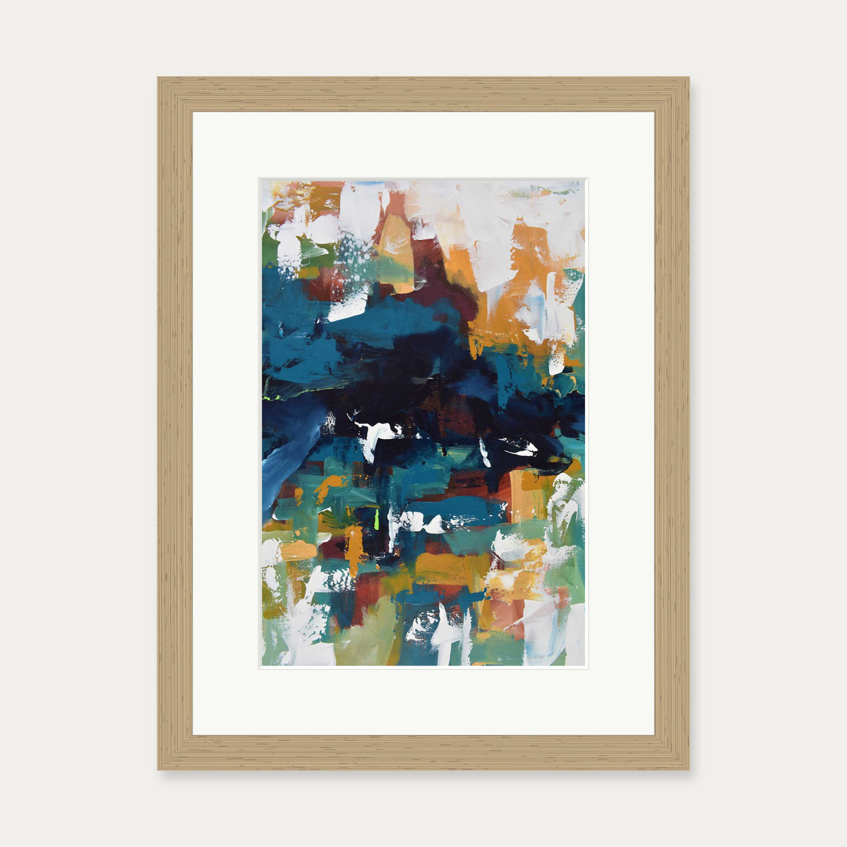Abstract 373 Art Print — 30 x 40 cm — Oak Frame