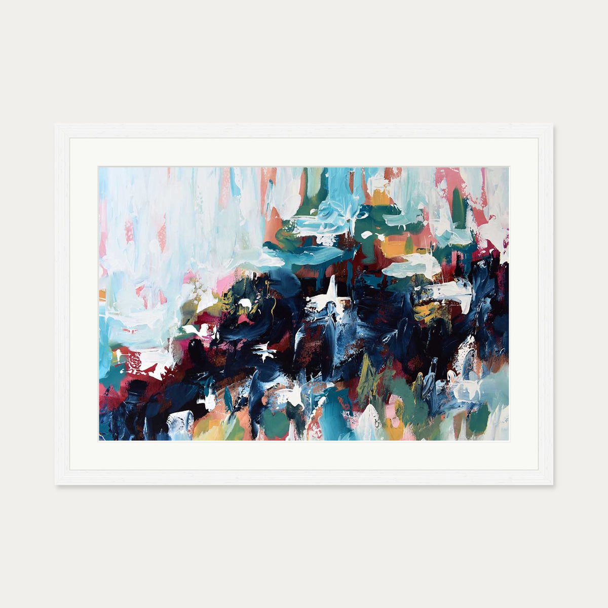 Abstract 377 Art Print — 50 x 70 cm — White Frame