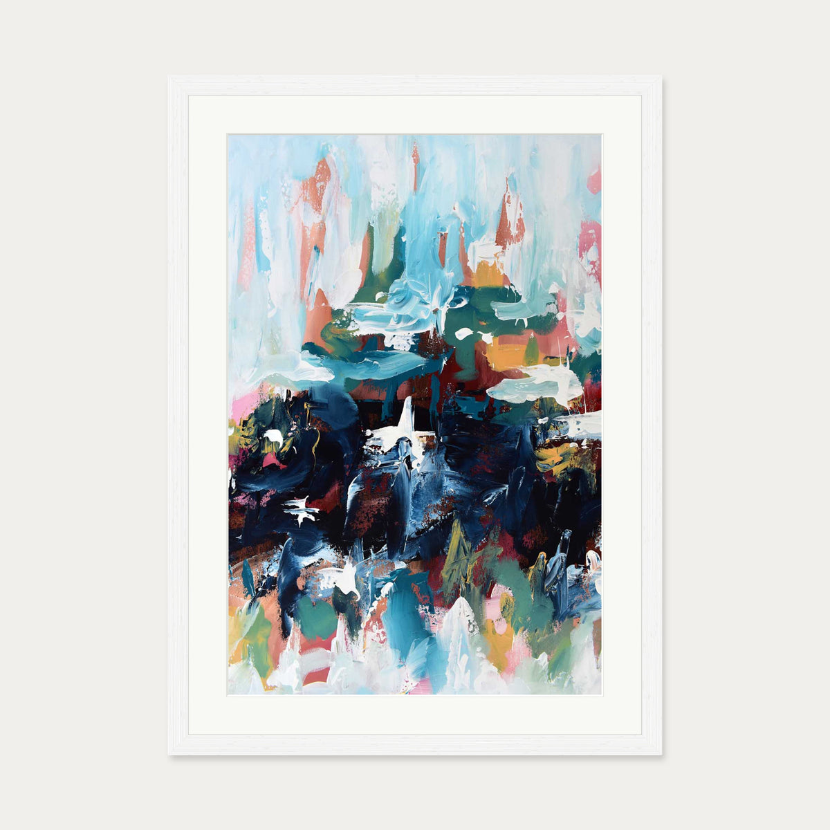 Abstract 379 Art Print — 50 x 70 cm — White Frame