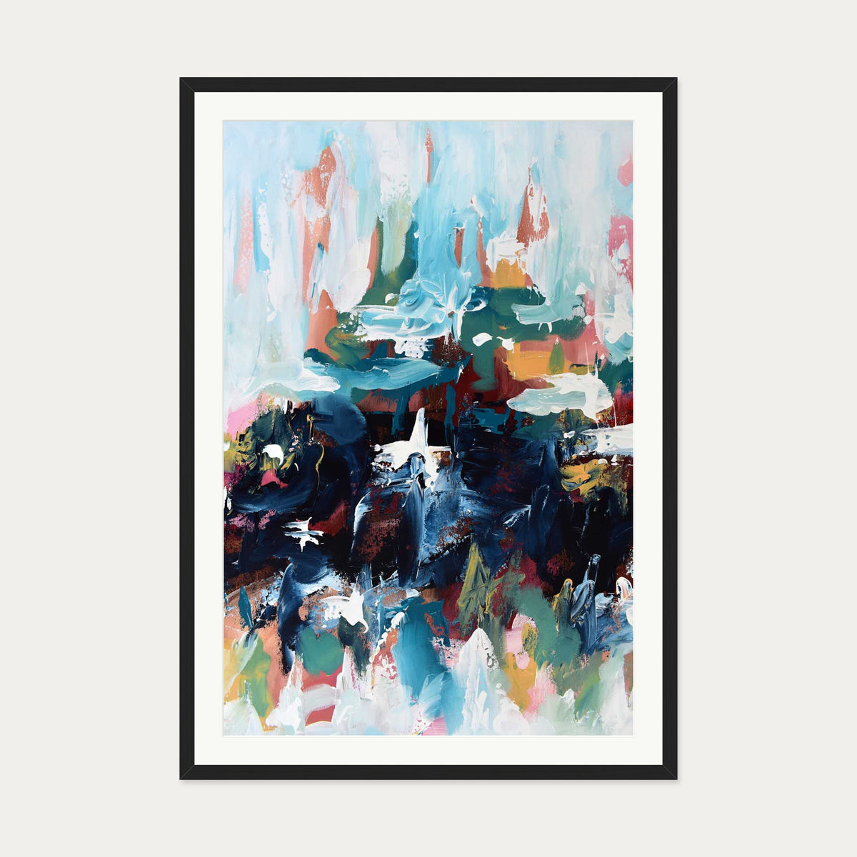 Abstract 379 Art Print — 70 x 100 cm — Black Frame