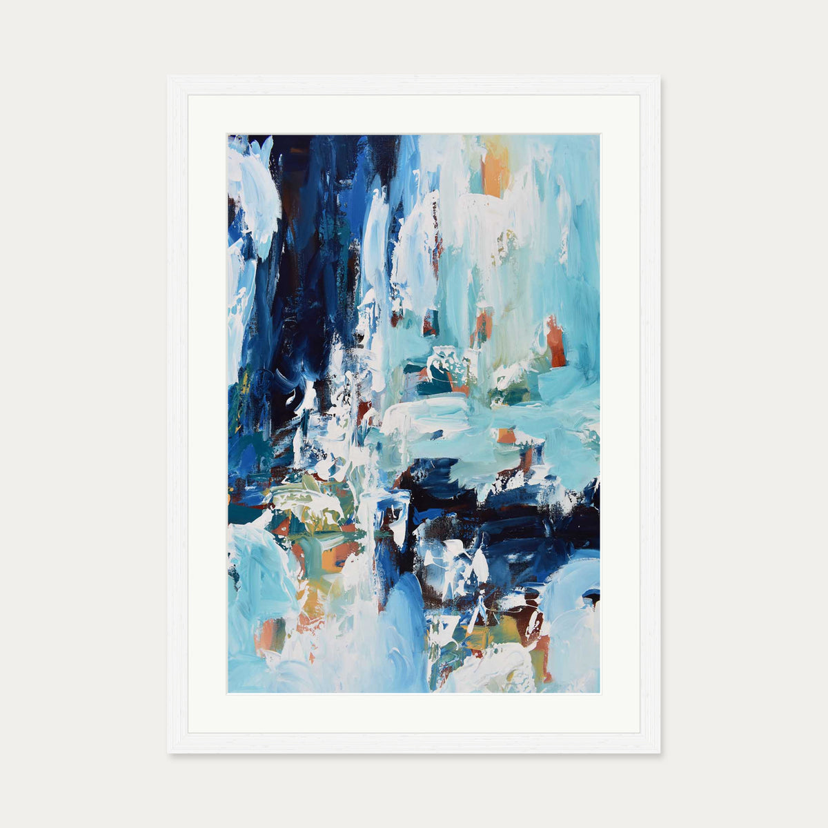 Abstract 385 Art Print — 50 x 70 cm — White Frame