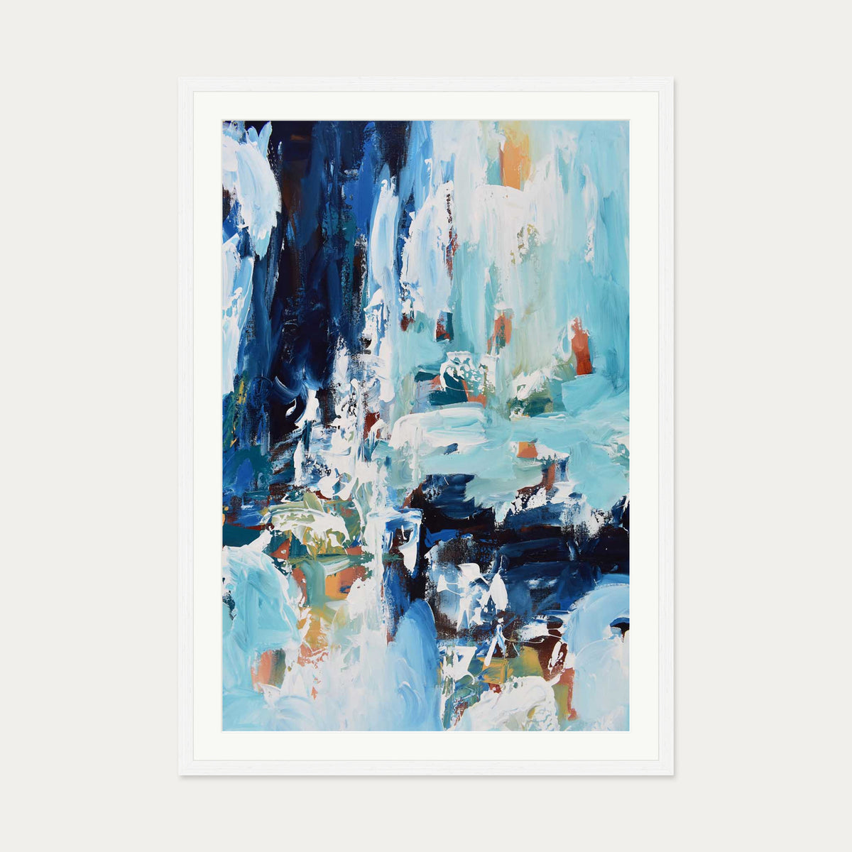 Abstract 385 Art Print — 70 x 100 cm — White Frame