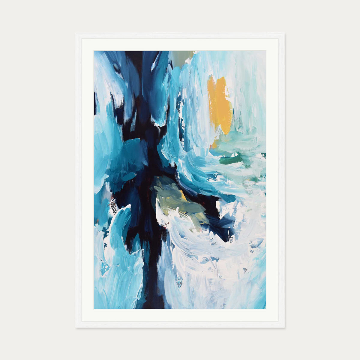 Abstract 389 Art Print — 70 x 100 cm — White Frame