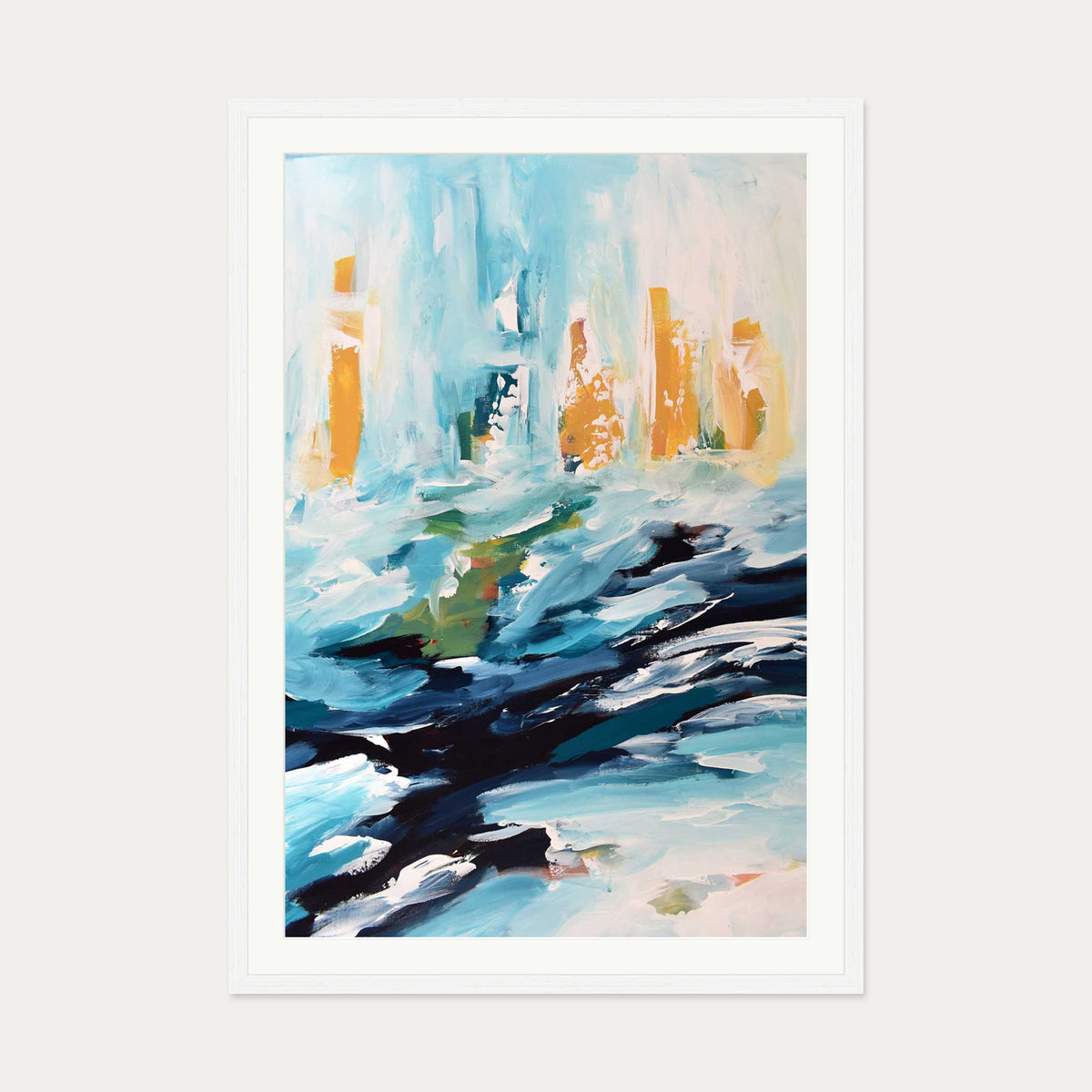 Abstract 390 Art Print — 70 x 100 cm — White Frame
