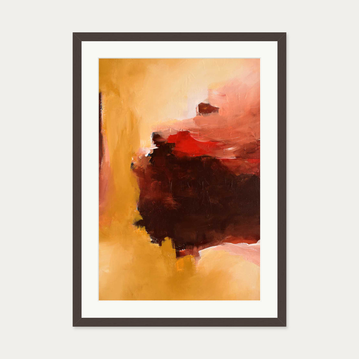 Abstract 391 Art Print — 50 x 70 cm — Brown Frame