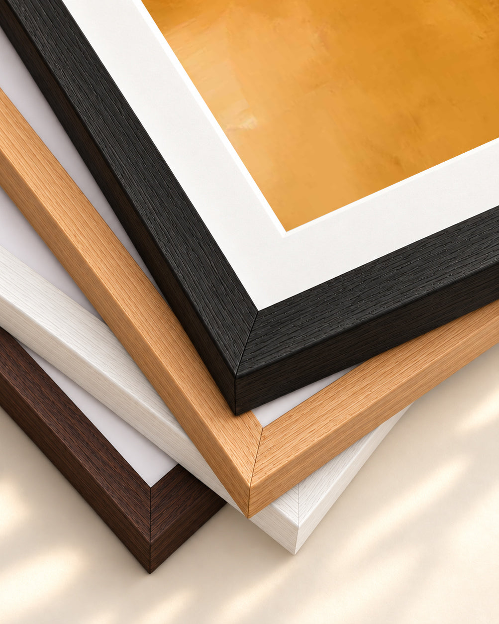 Abstract 391 Art Print — framed print corner with 5 cm mount and bevel