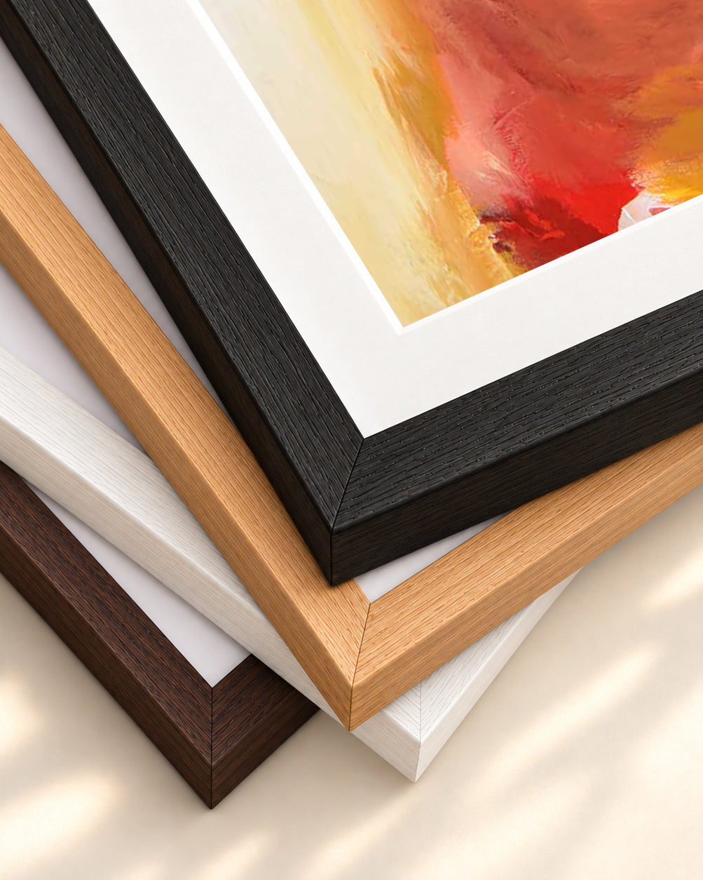 Abstract 392 Art Print — framed print corner with 5 cm mount and bevel