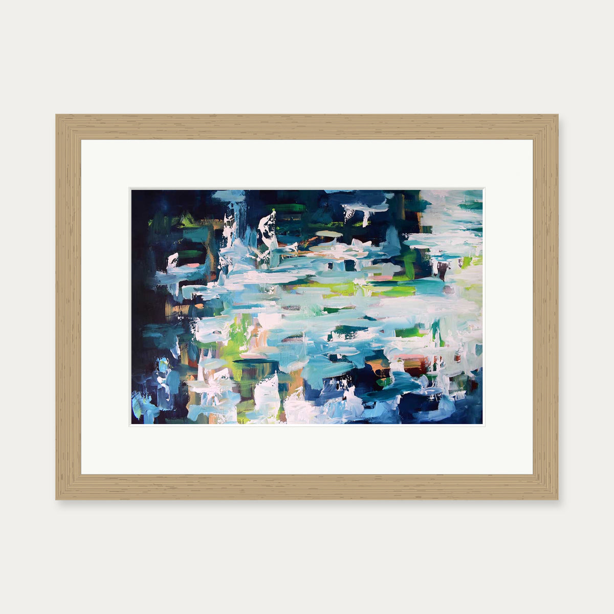 Abstract 395 Art Print — 30 x 40 cm — Oak Frame