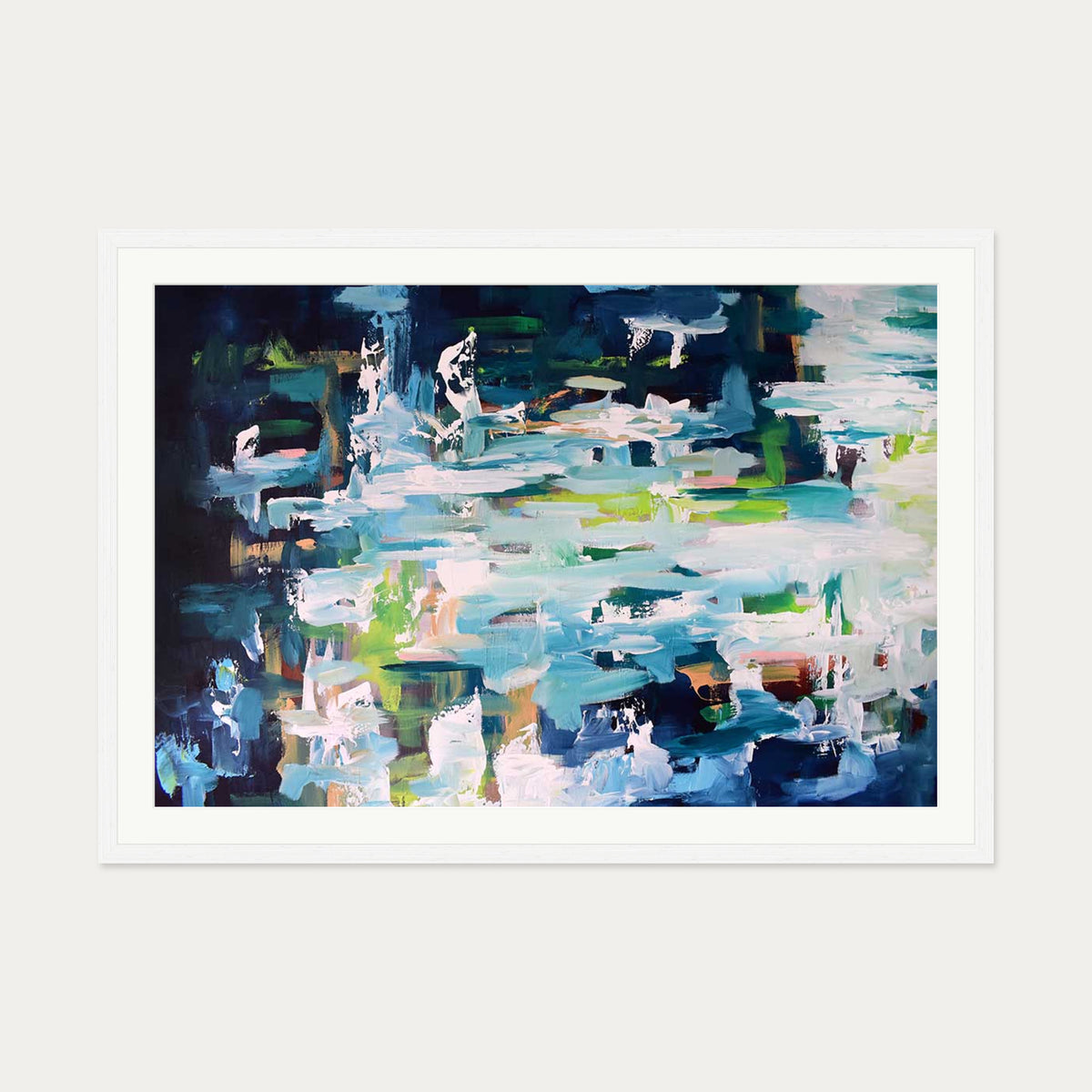Abstract 395 Art Print — 70 x 100 cm — White Frame