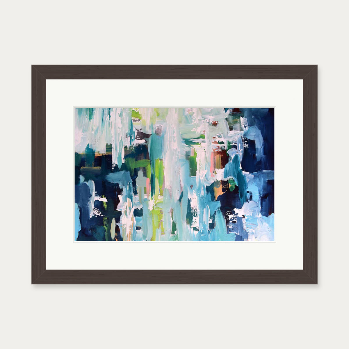 Abstract 396 Art Print — 30 x 40 cm — Brown Frame