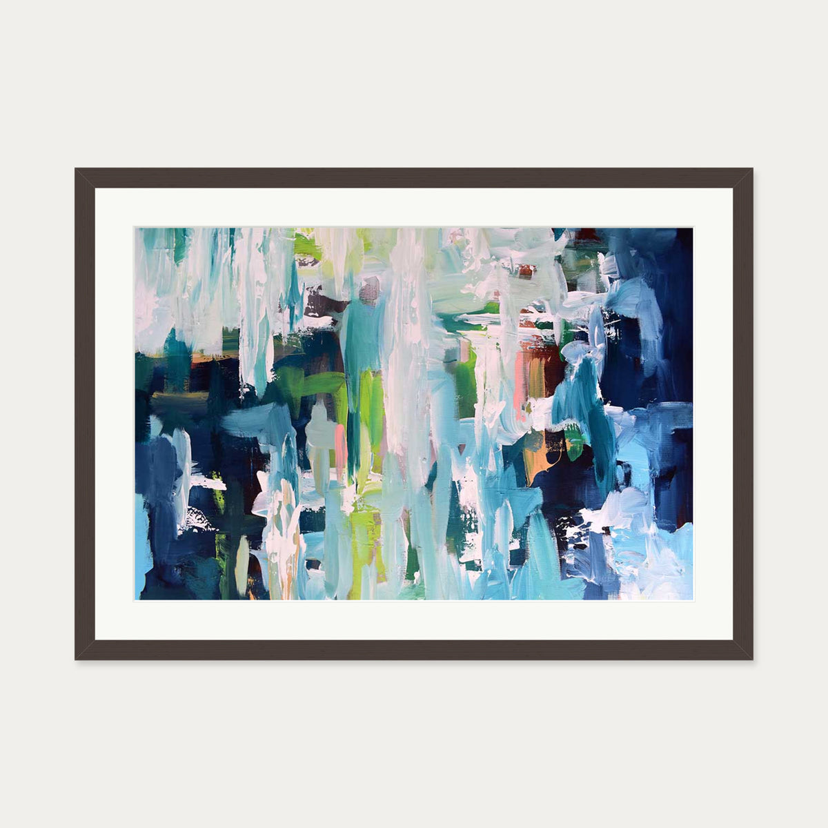 Abstract 396 Art Print — 50 x 70 cm — Brown Frame