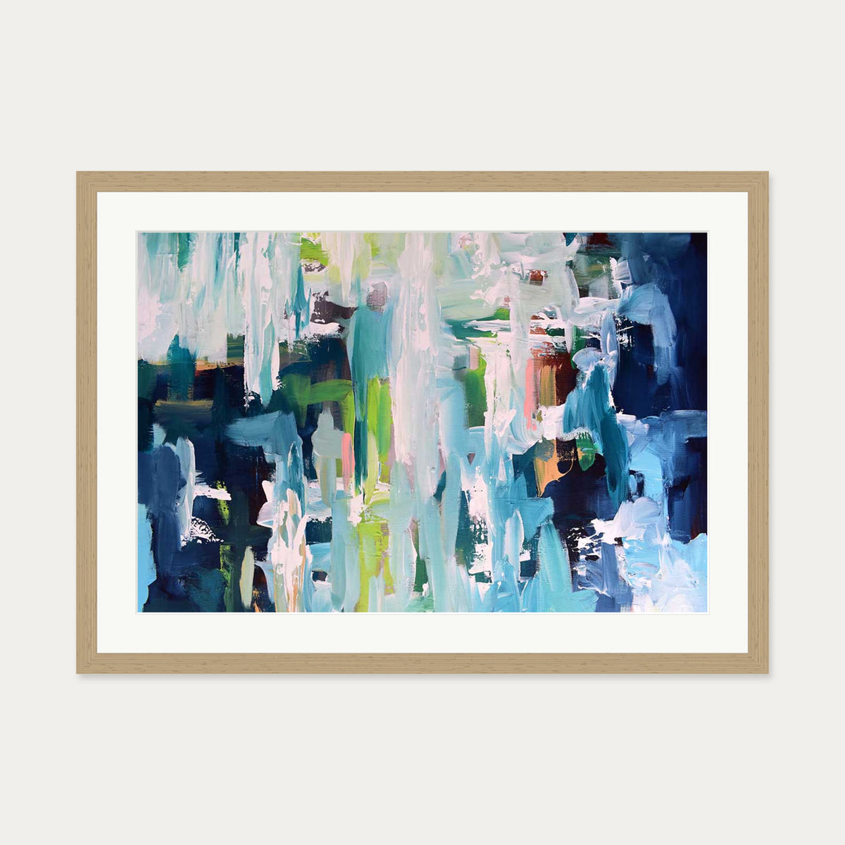 Abstract 396 Art Print — 50 x 70 cm — Oak Frame