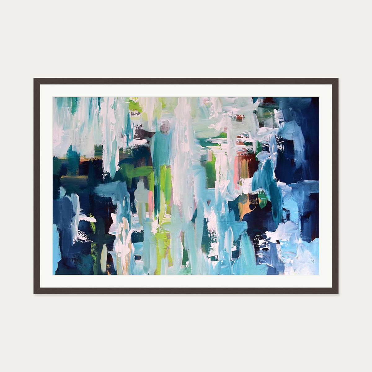Abstract 396 Art Print — 70 x 100 cm — Brown Frame