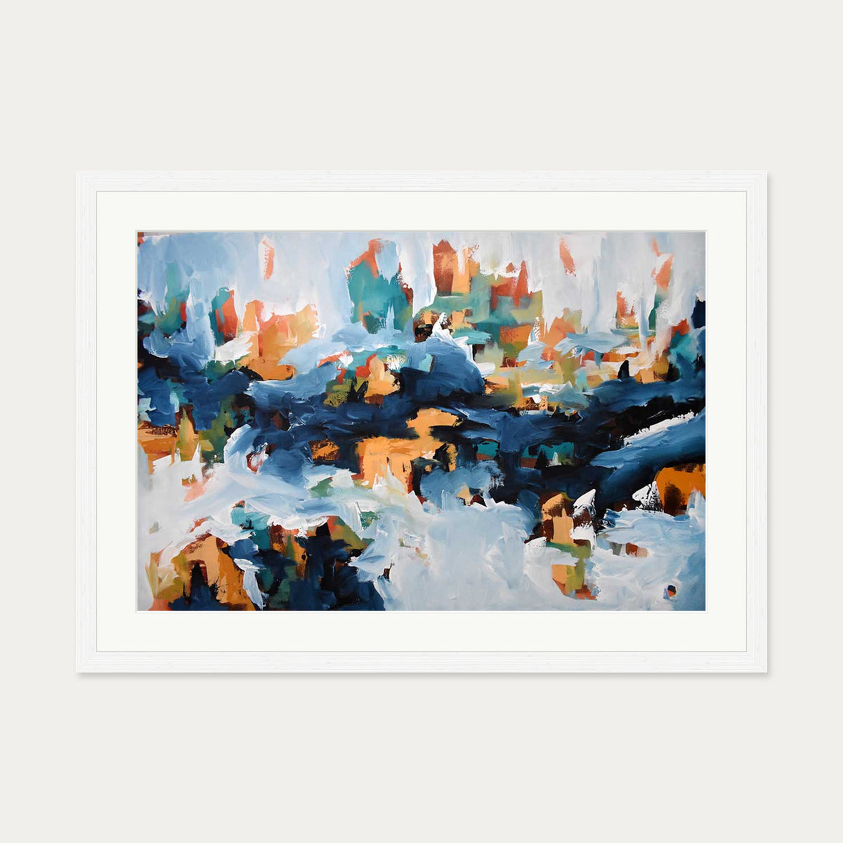 Abstract 398 Art Print — 50 x 70 cm — White Frame