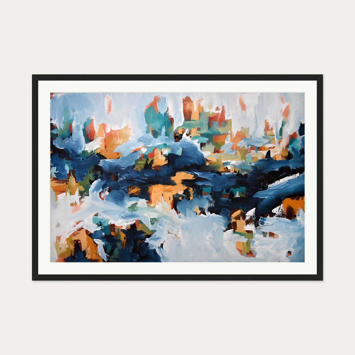 Abstract 398 Art Print — 70 x 100 cm — Black Frame