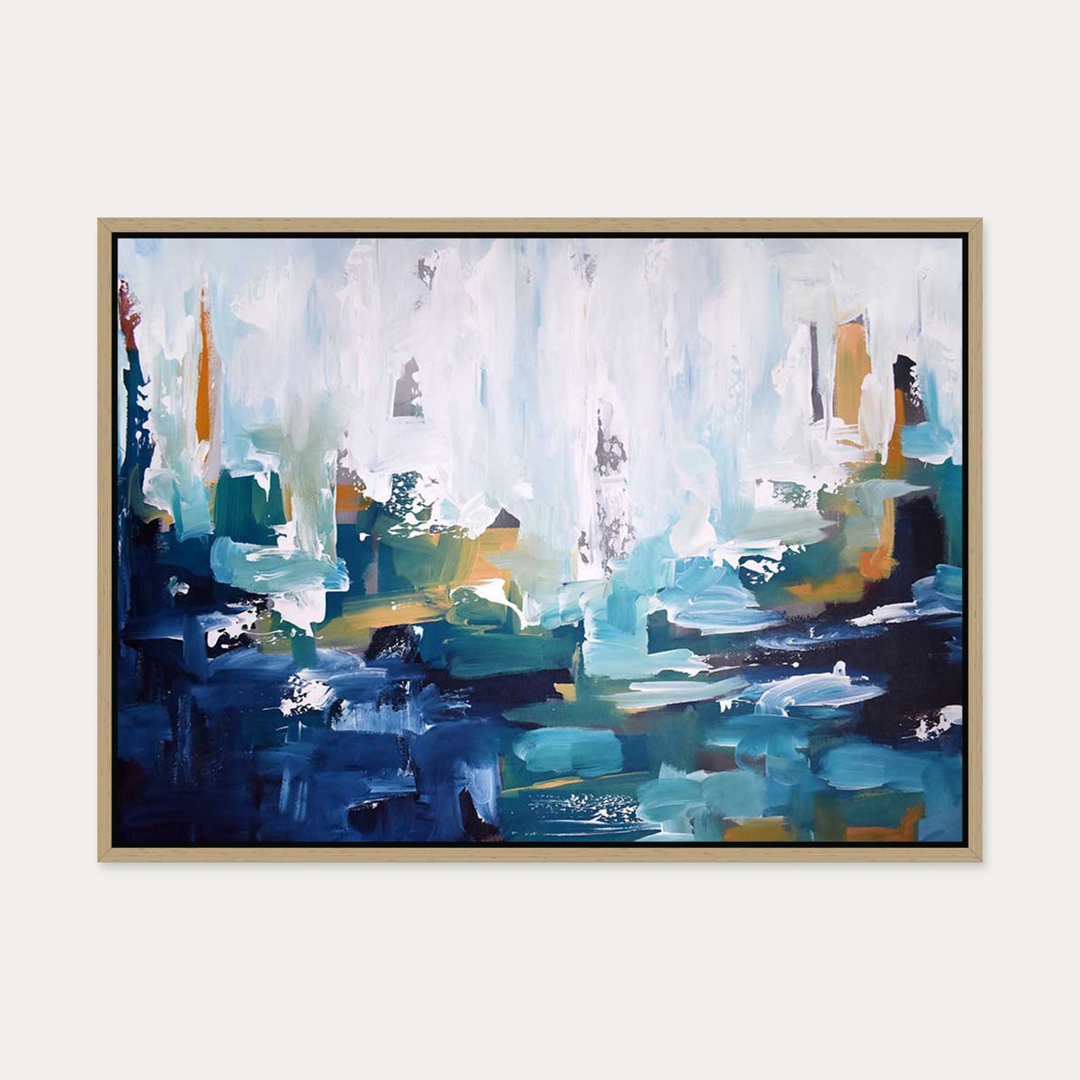 Abstract 403 Canvas Art — 50 x 70 cm — Oak Frame