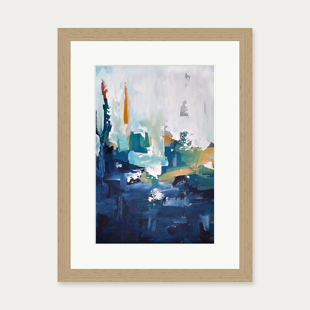 Abstract 405 Art Print — 30 x 40 cm — Oak Frame
