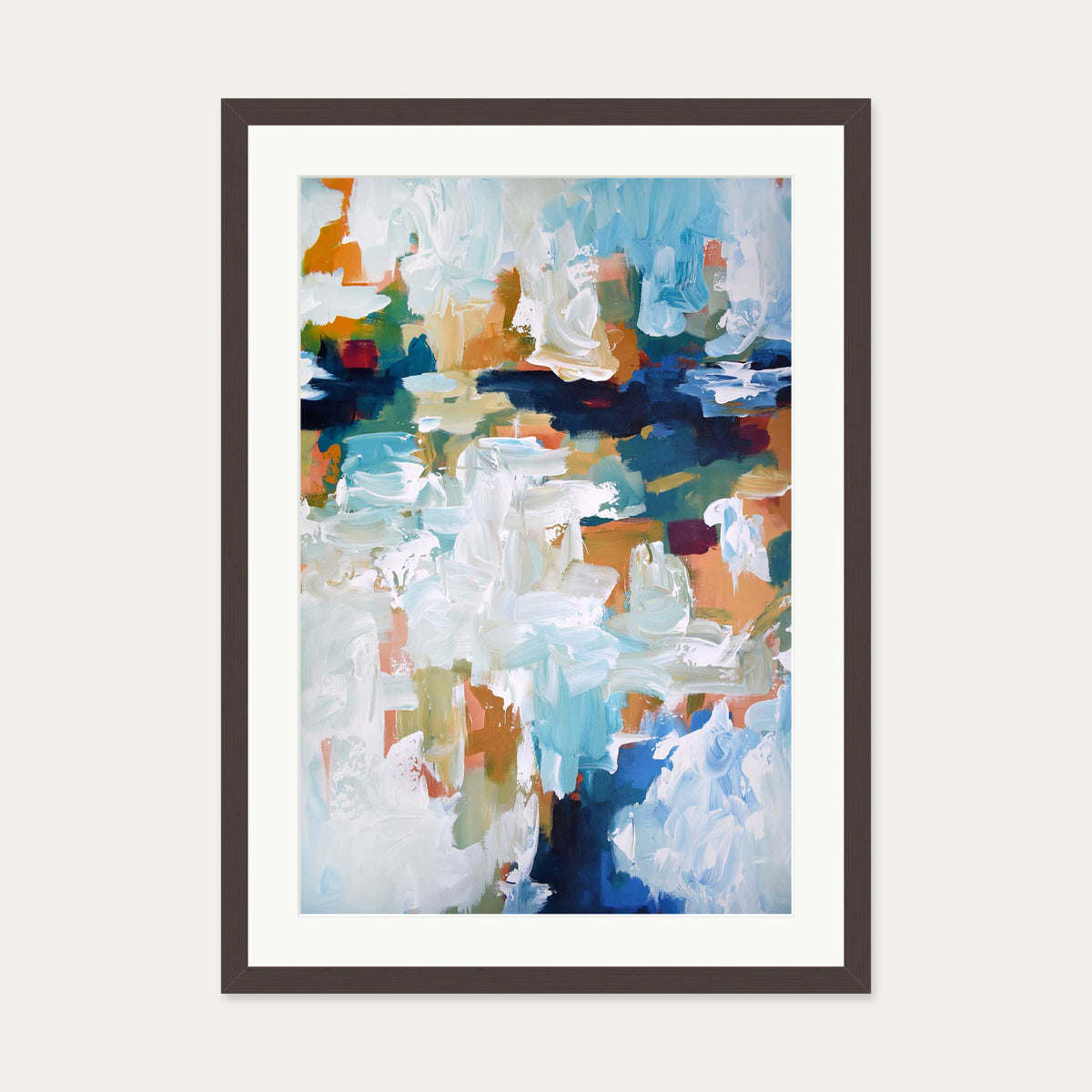 Abstract 409 Art Print — 50 x 70 cm — Brown Frame