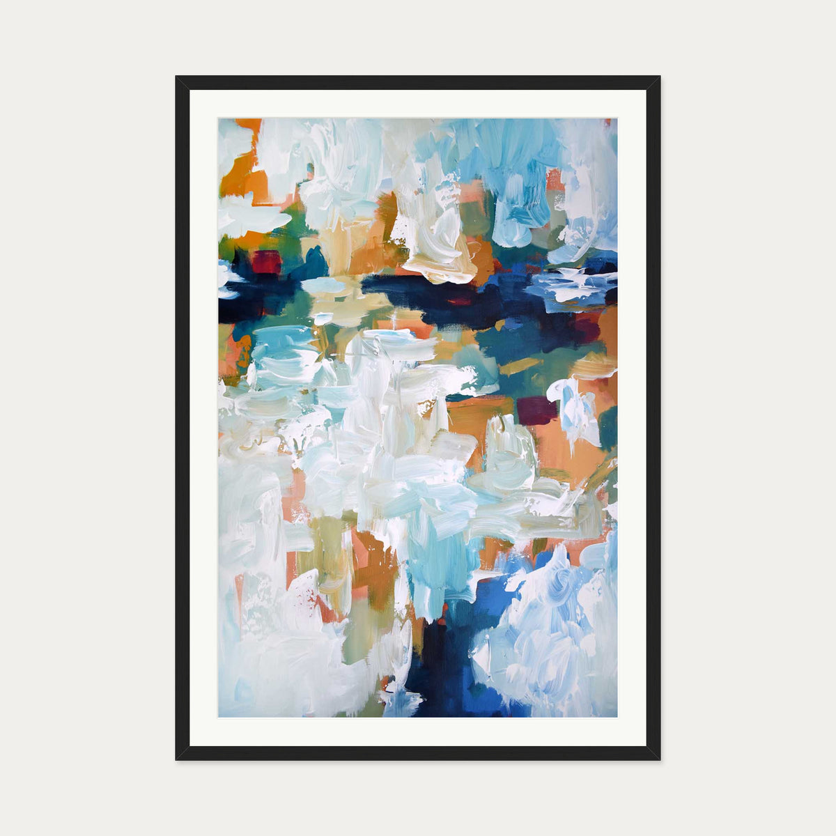Abstract 409 Art Print — 70 x 100 cm — Black Frame