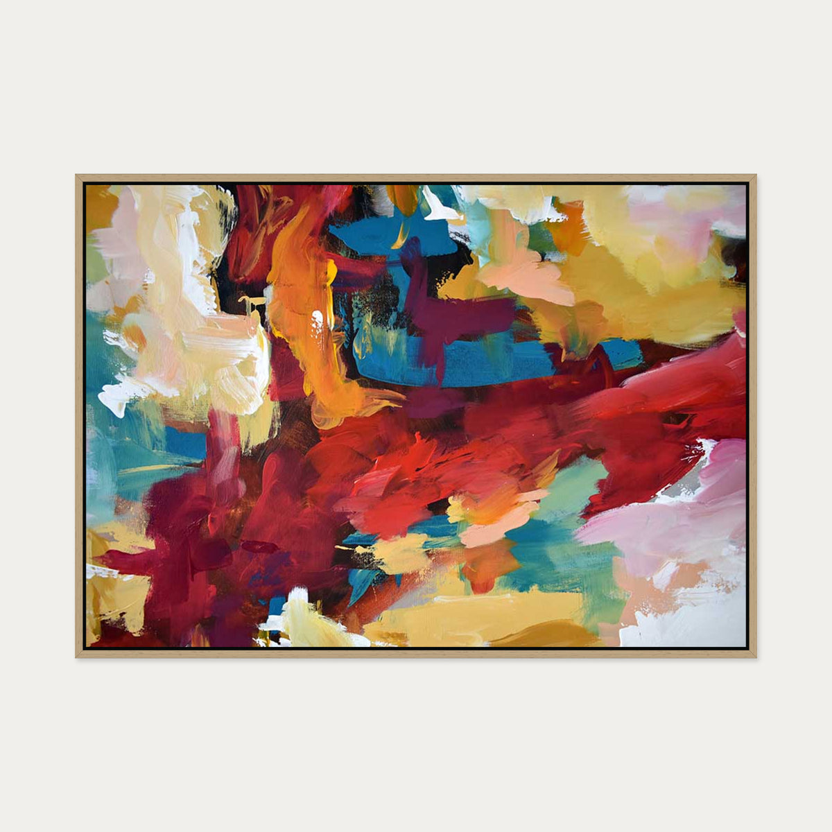 Abstract 416 Canvas Art — 70 x 100 cm — Oak Frame