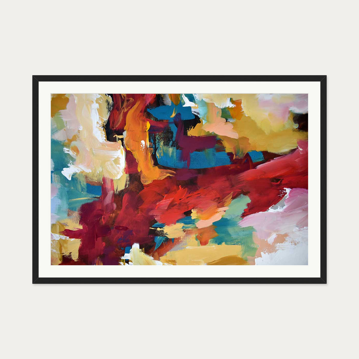 Abstract 416 Art Print — 70 x 100 cm — Black Frame