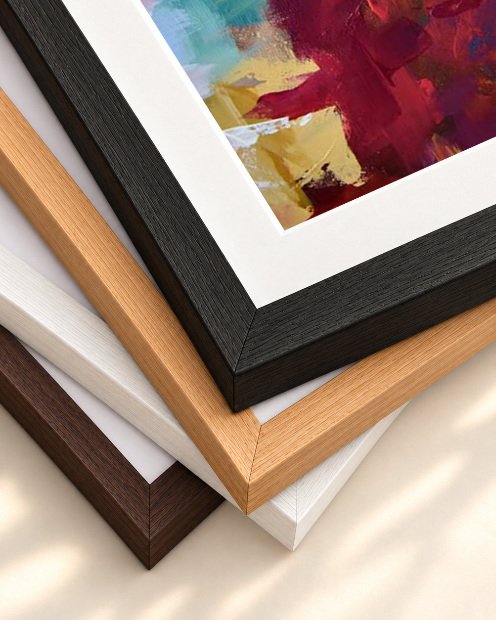 Abstract 416 Art Print — framed print corner with 5 cm mount and bevel
