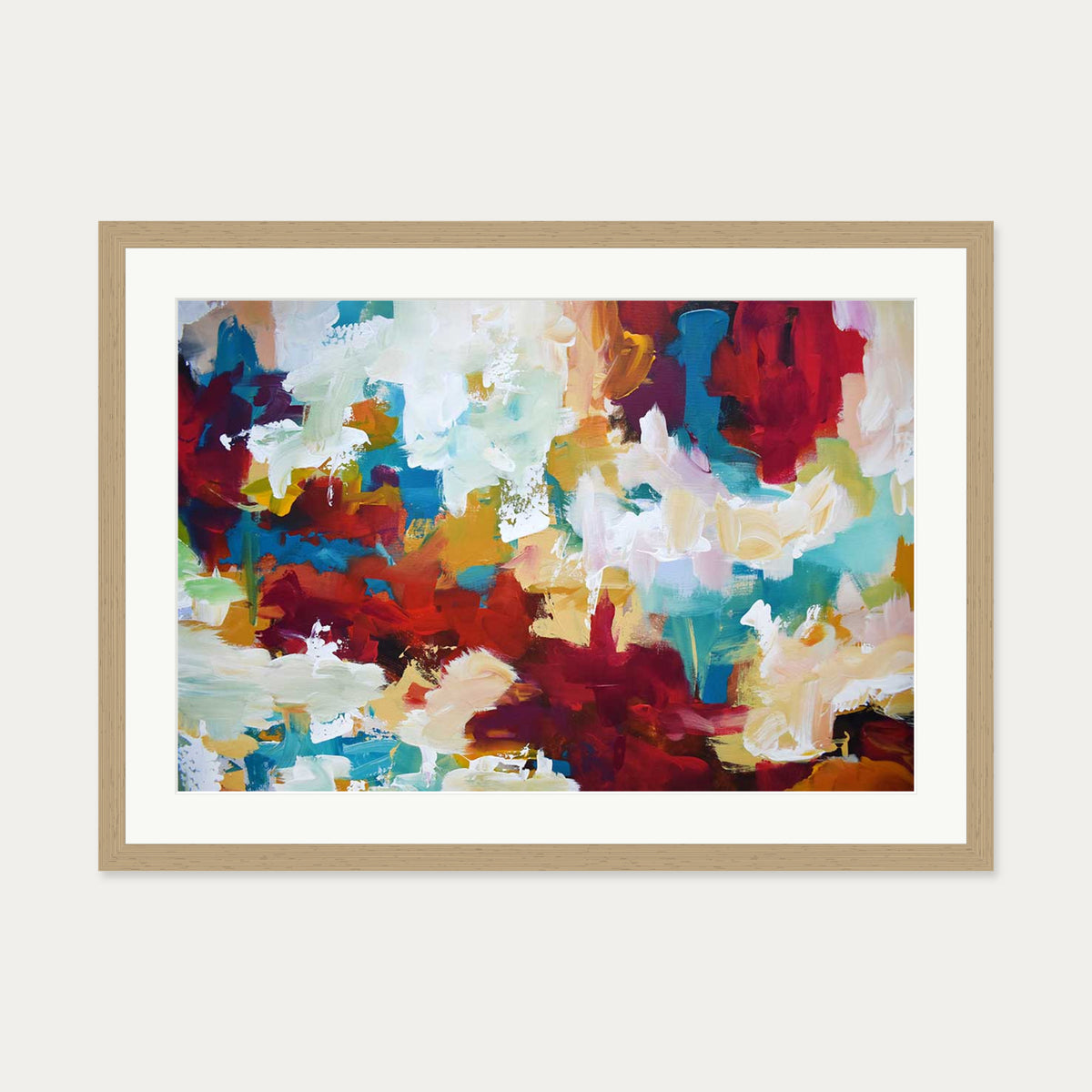 Abstract 417 Art Print — 50 x 70 cm — Oak Frame