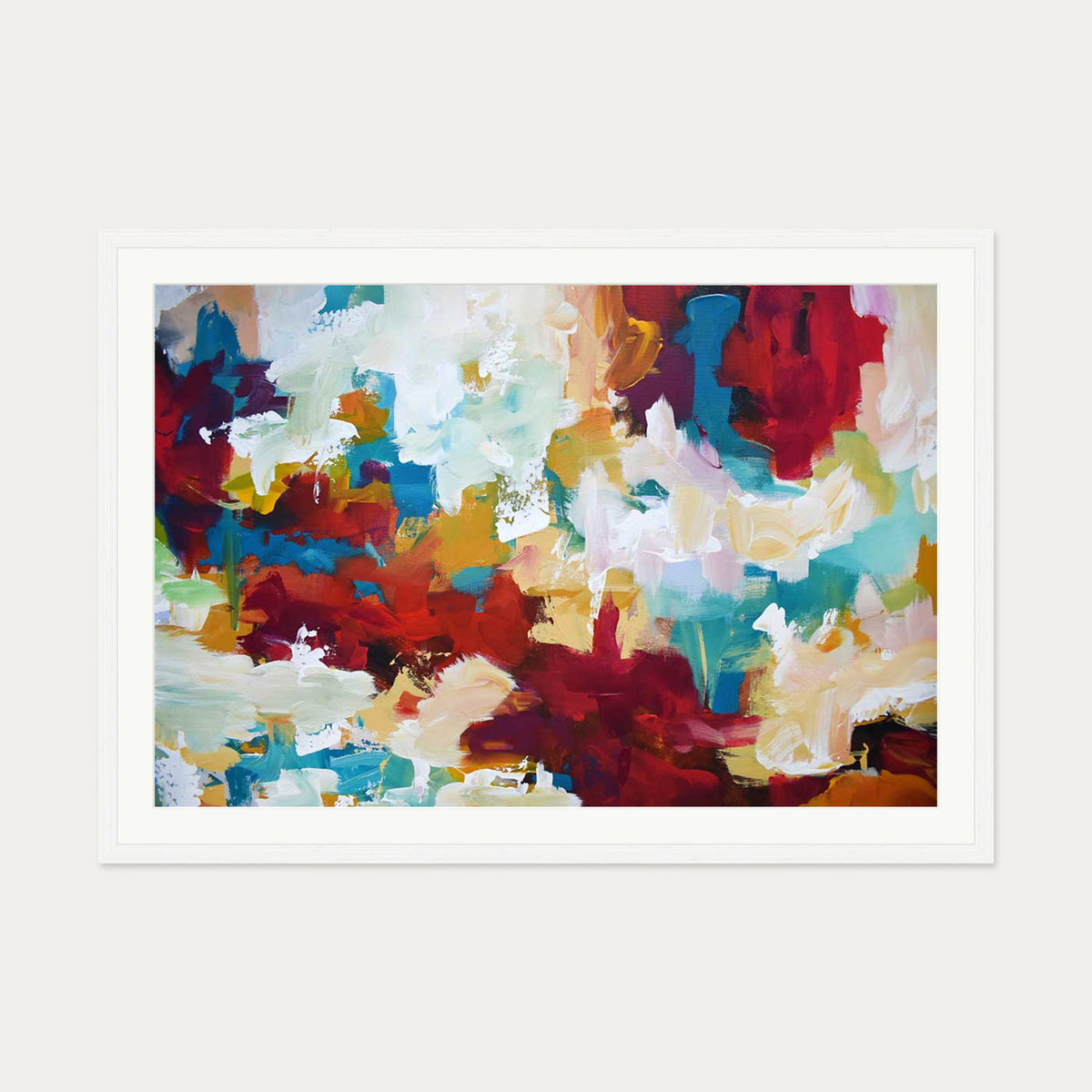 Abstract 417 Art Print — 70 x 100 cm — White Frame