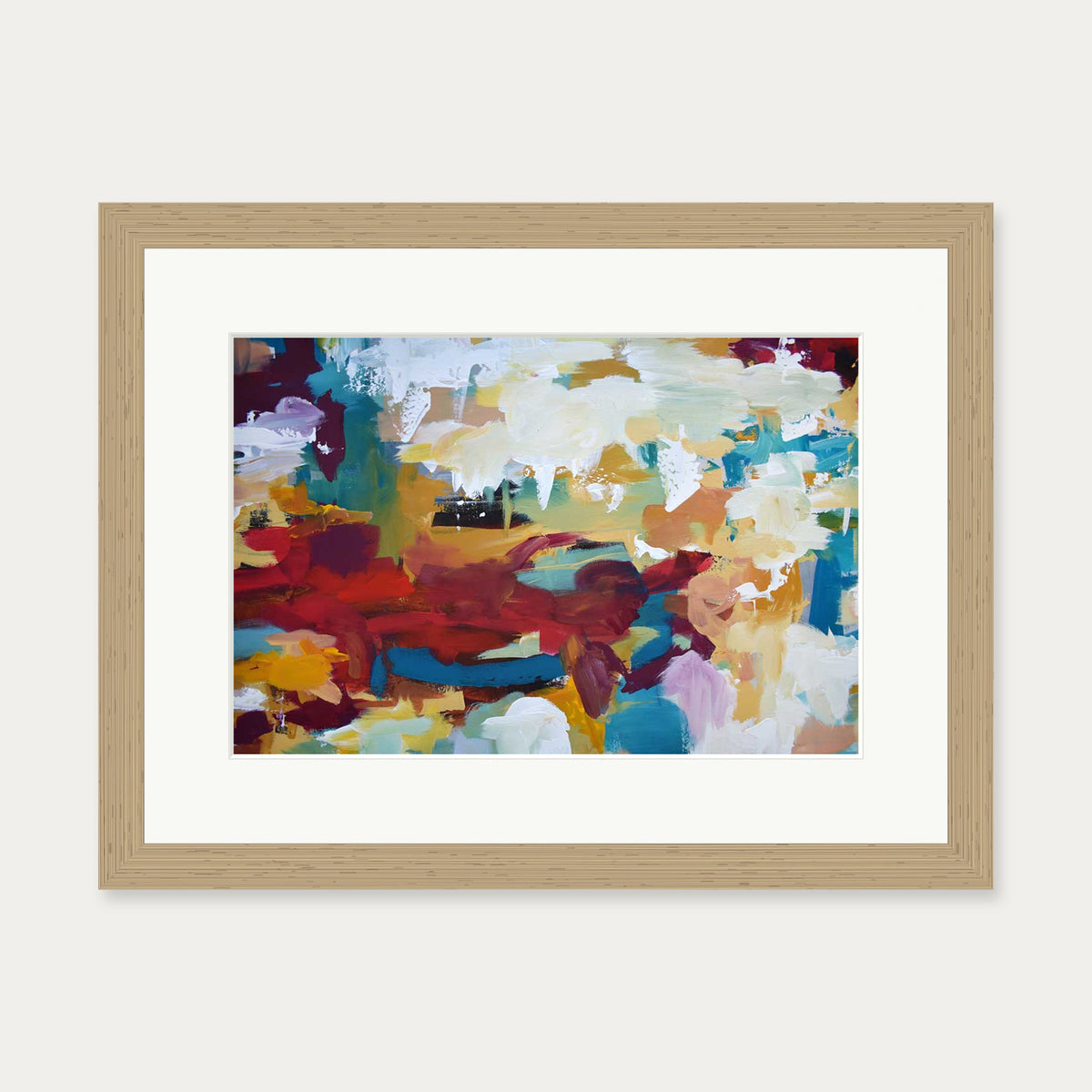 Abstract 418 Art Print — 30 x 40 cm — Oak Frame