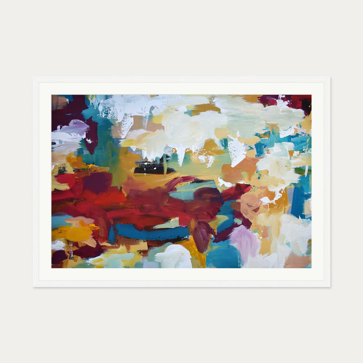 Abstract 418 Art Print — 70 x 100 cm — White Frame